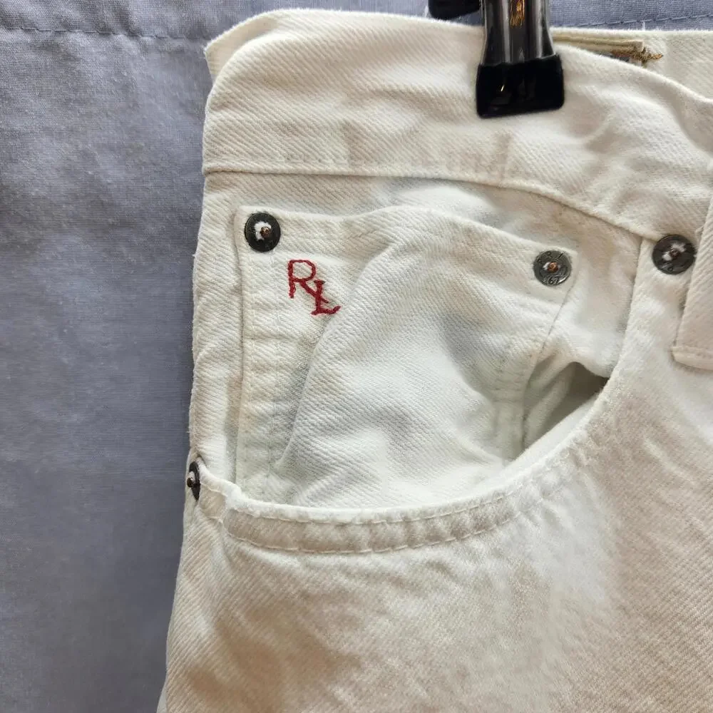 Polo‎ Varick Slim Straight White Jeans Size 36x32